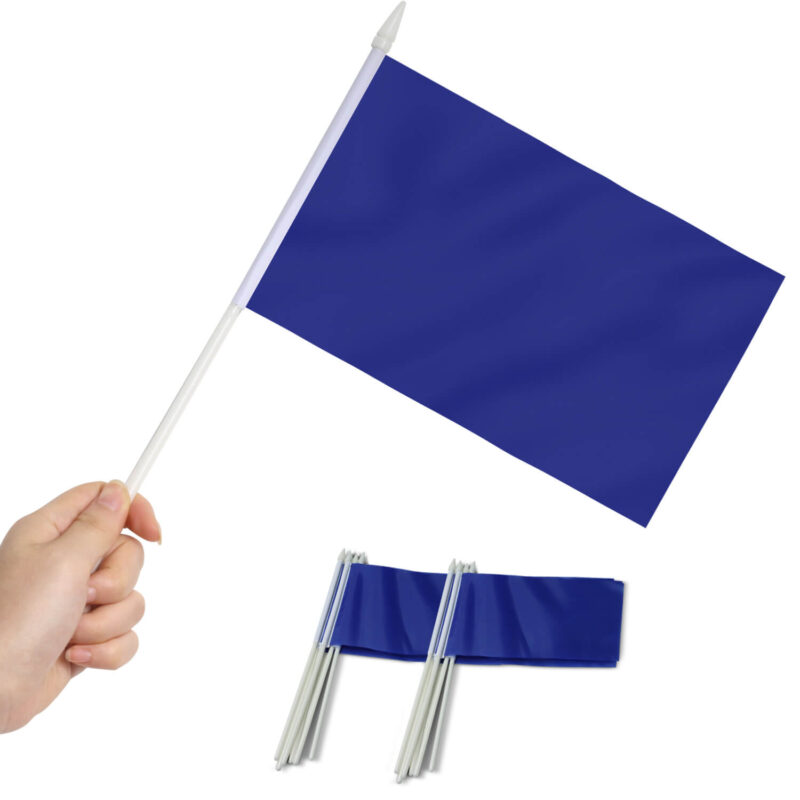 Solid Blue Stick Flag