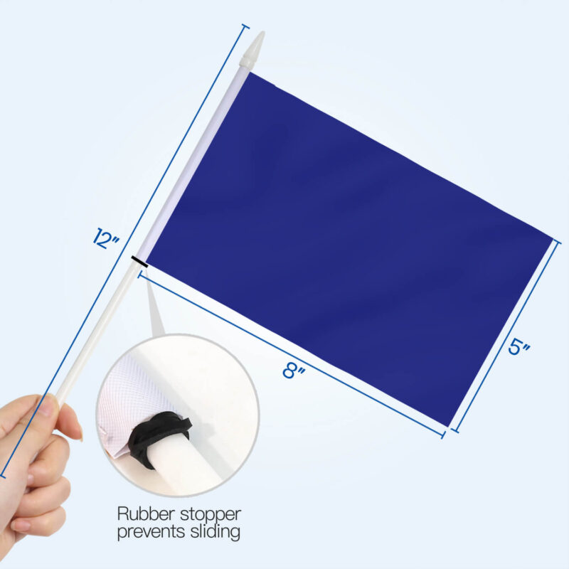 Solid Blue Stick Flag