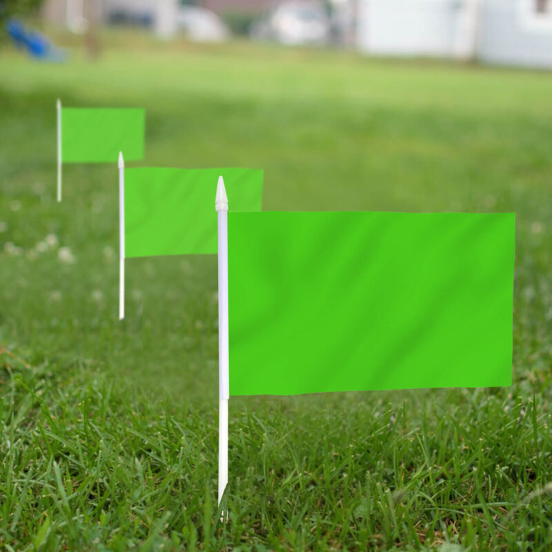 Solid Green Stick Flag