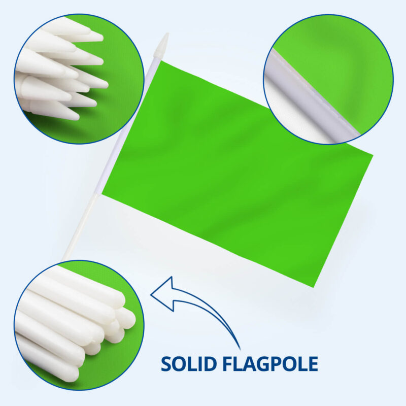 Solid Green Stick Flag