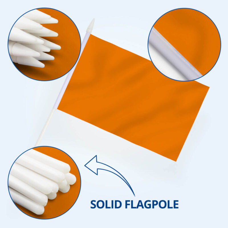 Solid Orange Stick Flags