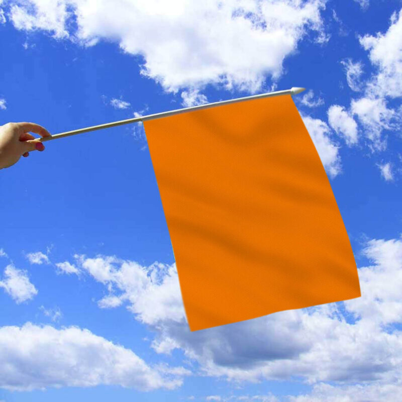 Solid Orange Stick Flags