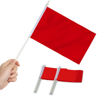 Solid Red Stick Flag