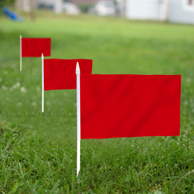 Solid Red Stick Flag