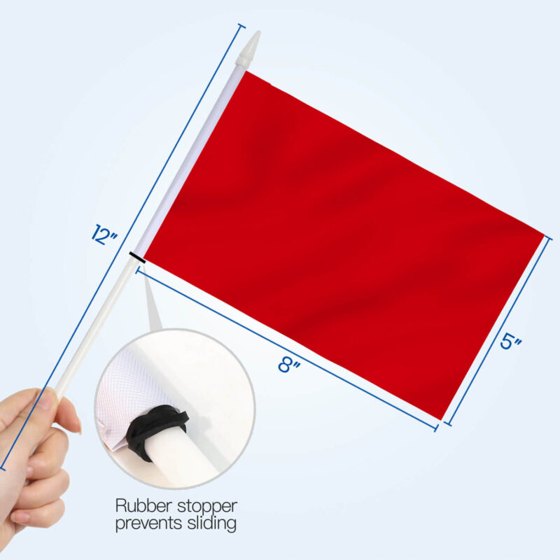 Solid Red Stick Flag