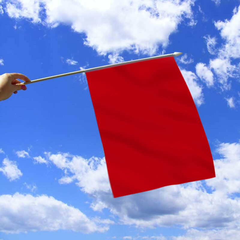 Solid Red Stick Flag