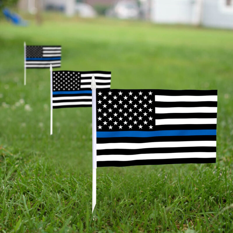 Thin Blue Line USA Stick Flag