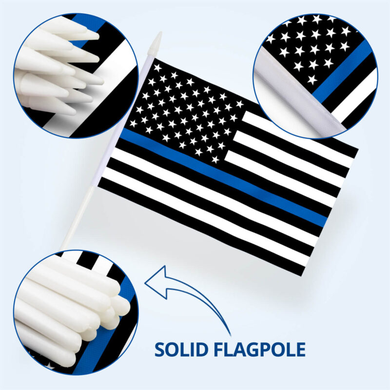 Thin Blue Line USA Stick Flag