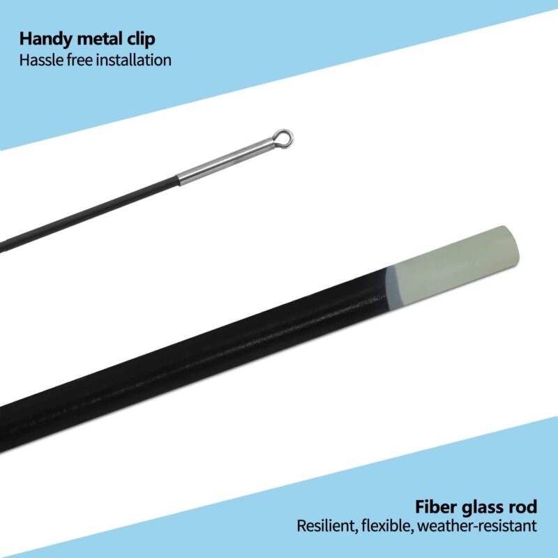 10Ft Telescopic Fiberglass Flagpole-Black - Image 2