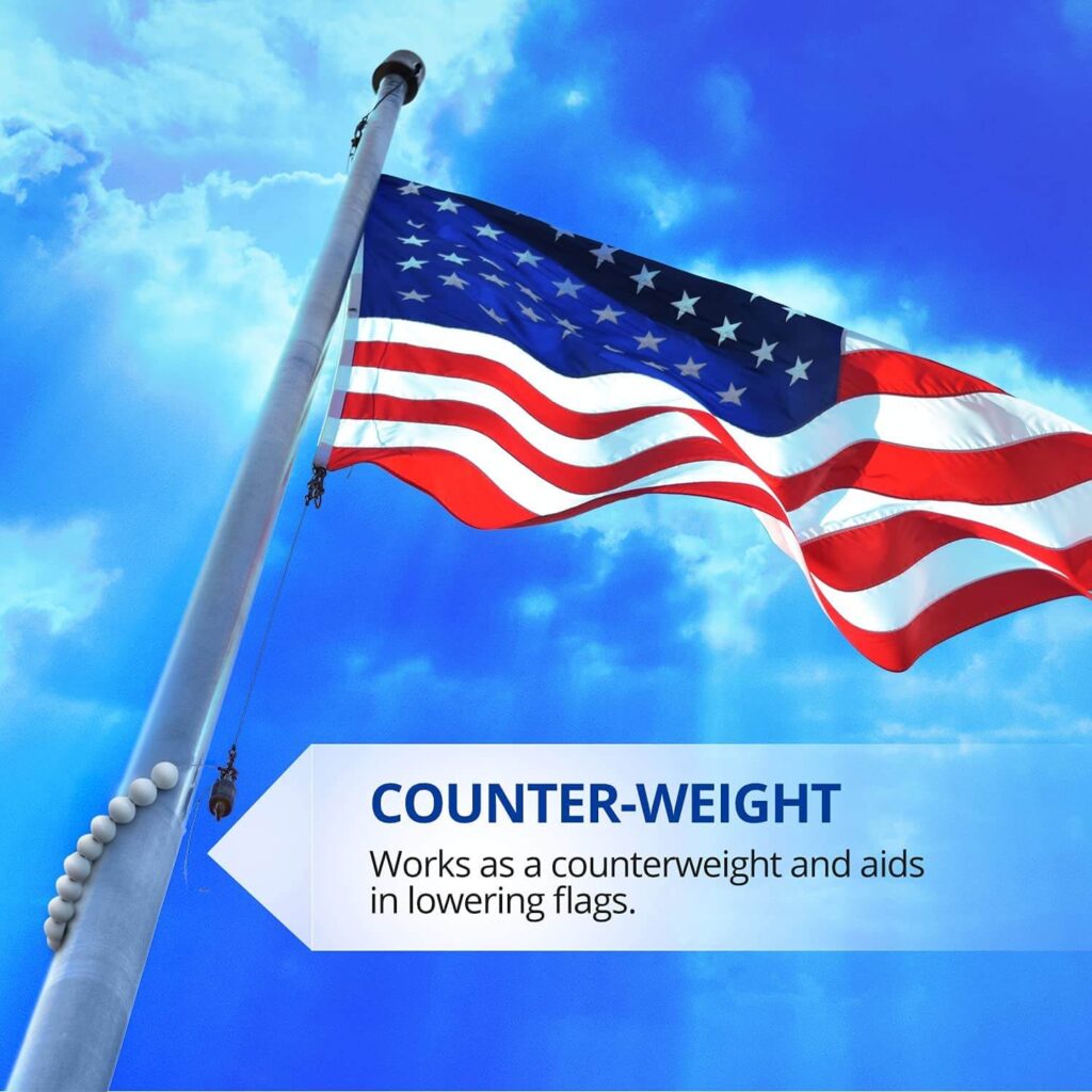 Beaded Flag Retainer Ring for 5'' 6'' Halyard Pole