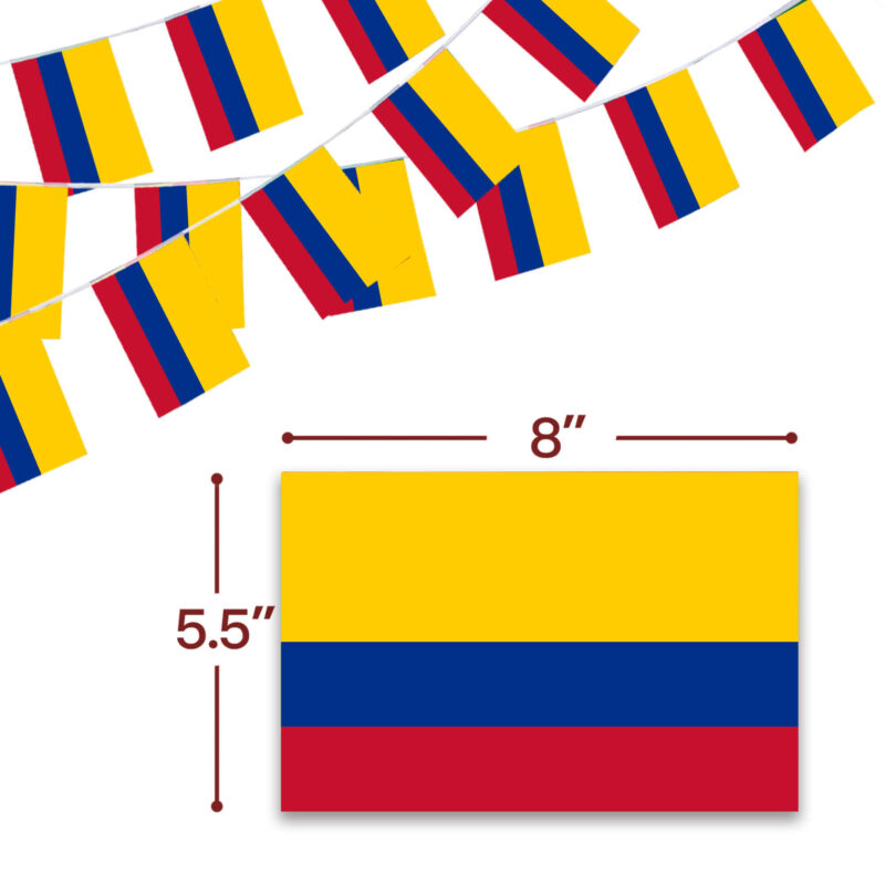 Colombia String Flags Pennant Banners 33 Feet 38 Flags (5.5x8 Inch) - Image 3