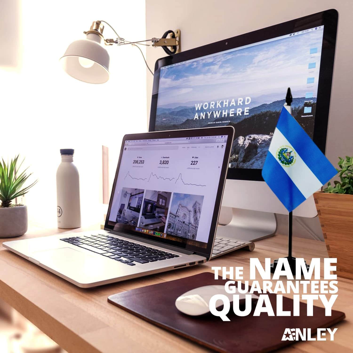 El Salvador Deluxe Desk Flag Set - 6 x 4 Inch - Image 5