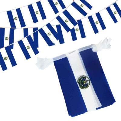 El Salvador String Flags Pennant Banners 33 Feet 38 Flags (5.5x8 Inch)