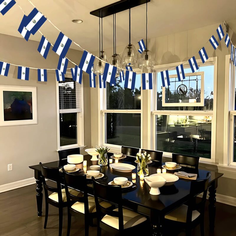 El Salvador String Flags Pennant Banners 33 Feet 38 Flags (5.5x8 Inch) - Image 5