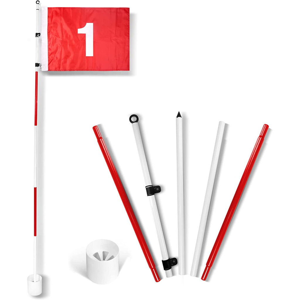 6 Ft Golf Flagsticks with Putting Cup Set Anley Flags