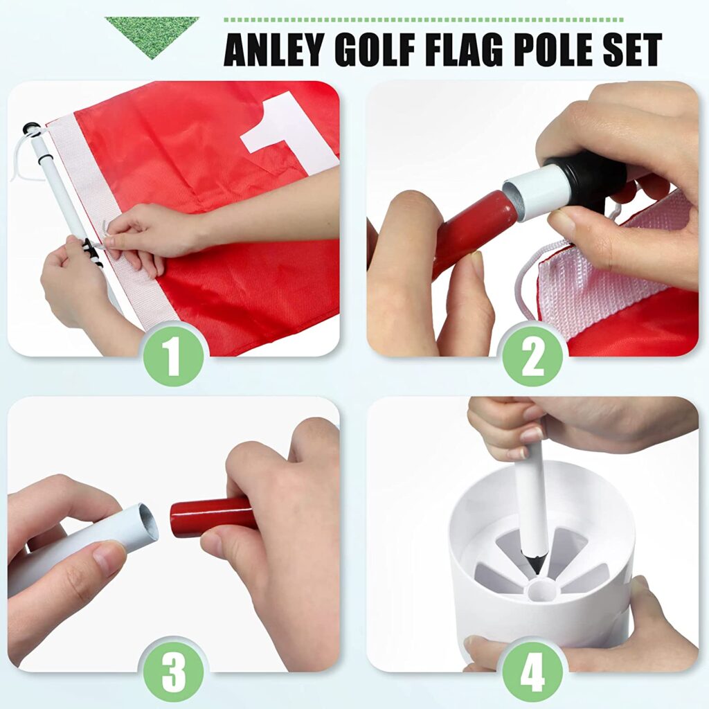 6 Ft Golf Flagsticks with Putting Cup Set Anley Flags