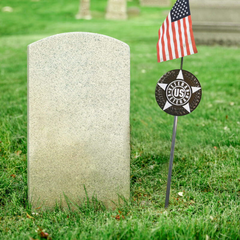 US Veteran Grave Marker with US Stick Flag 34 Inch - Image 5