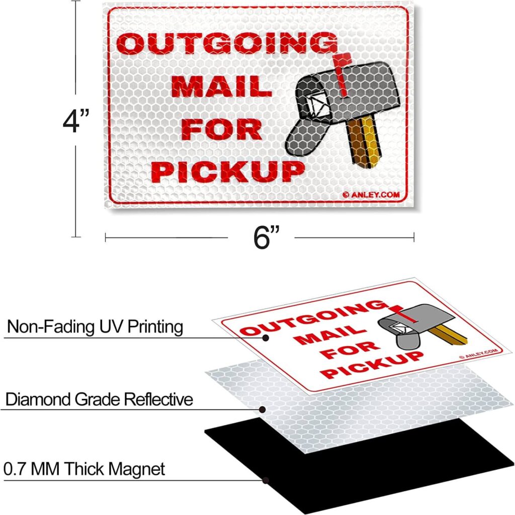 Mailbox Sign for Pickup 4x6 In (Pack of 3)