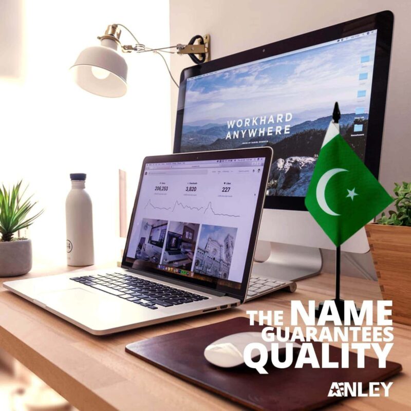 Pakistan Deluxe Desk Flag Set - 6 x 4 Inch - Image 5