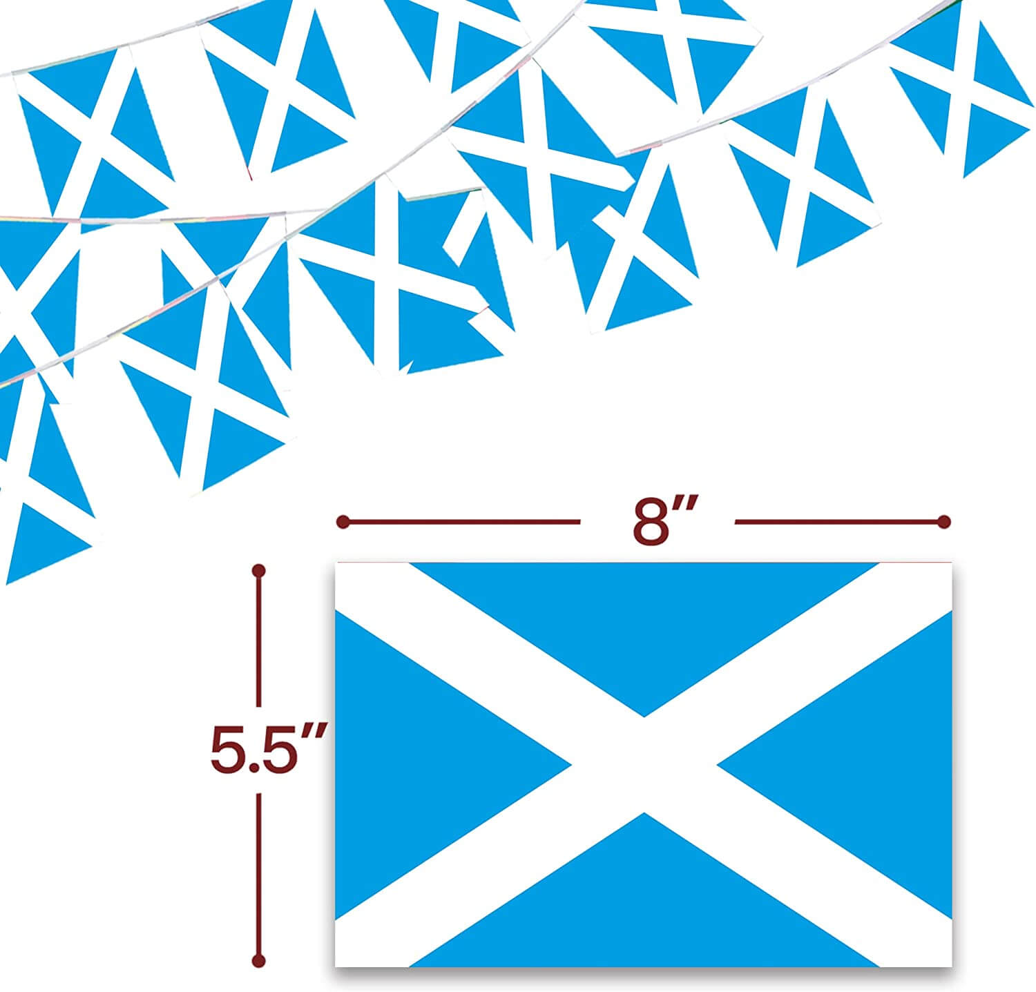 Scotland String Flags Pennant Banners 33 Feet 38 Flags (5.5x8 Inch) scotland-string-flags-pennant-banners-33-feet-38-flags-5-5x8-inch