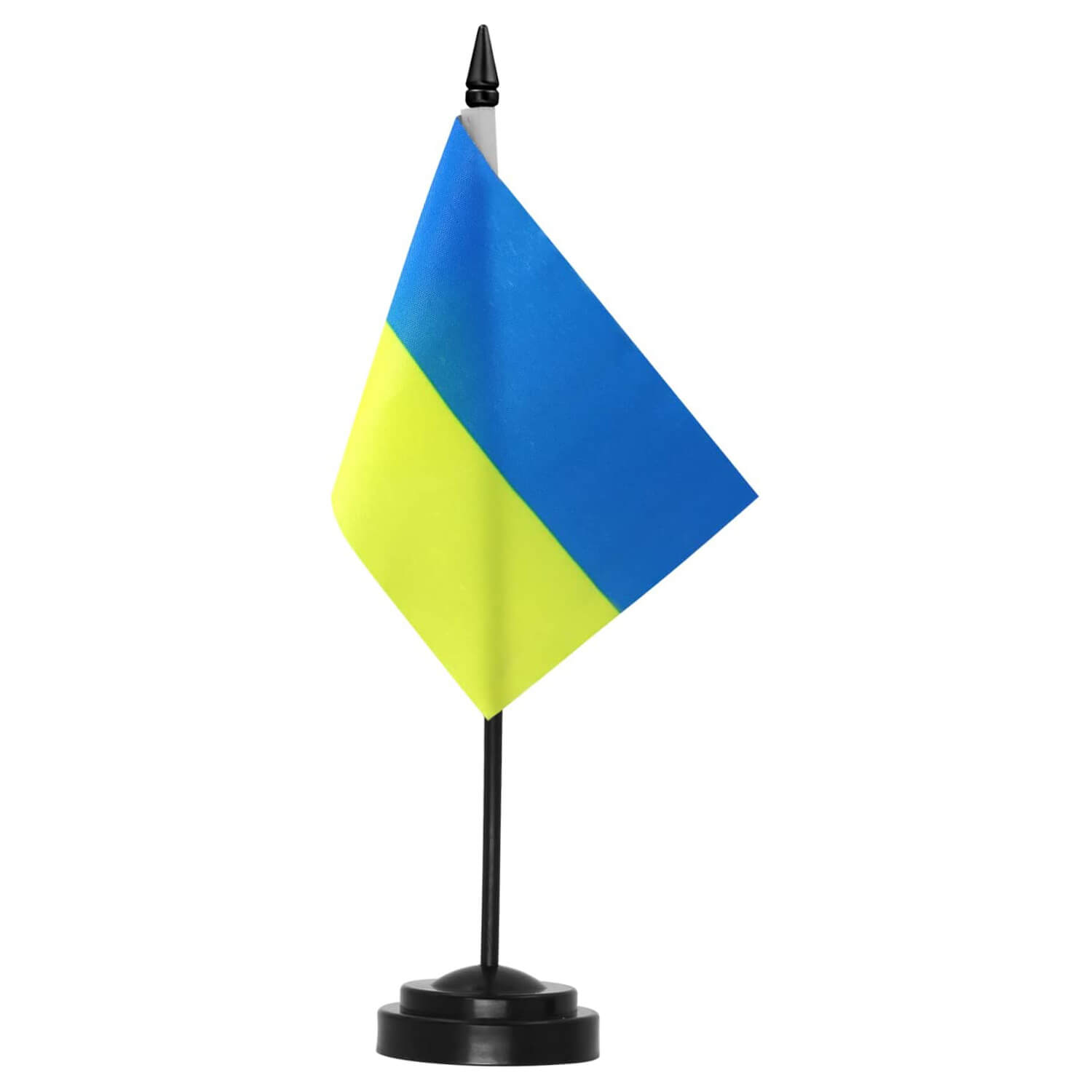 Ukraine Deluxe Desk Flag Set - 6 x 4 Inch