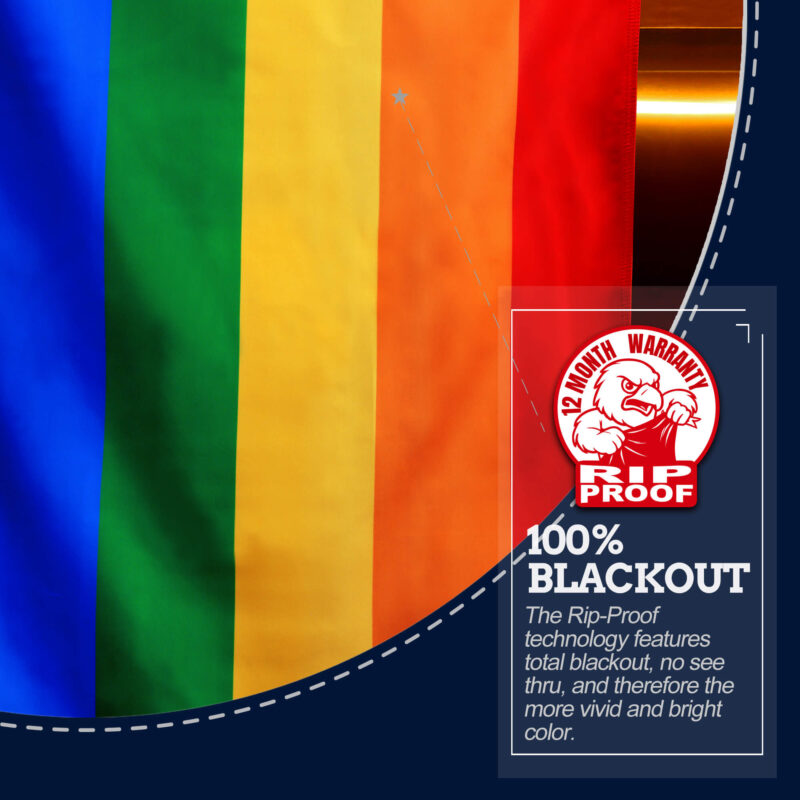 Rip-Proof Technology Double Sided 3-Ply Rainbow Pride Flag 3×5 Foot