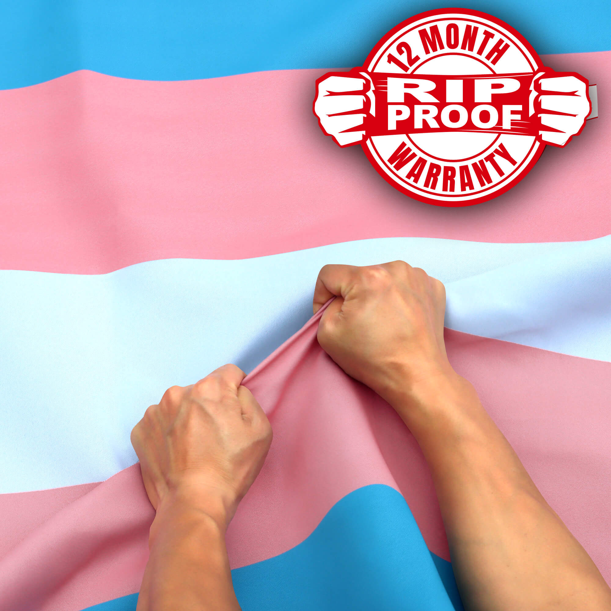 Rip-Proof Technology Double Sided 3-Ply Transgender Pride Flag 3×5