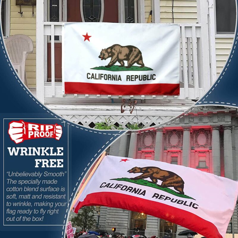 Rip-Proof Technology Double Sided 3-Ply California State Flag 3×5 Foot - Image 5