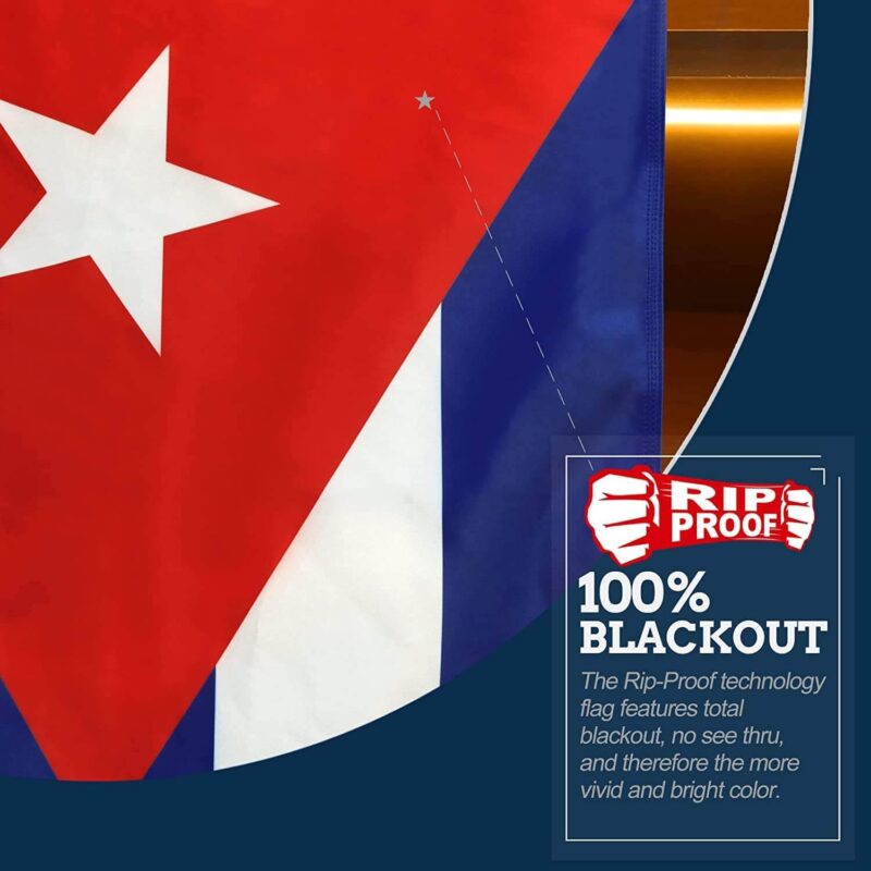 Rip-Proof Technology Double Sided 3-Ply Cuba Flag 3×5 Foot - Image 4