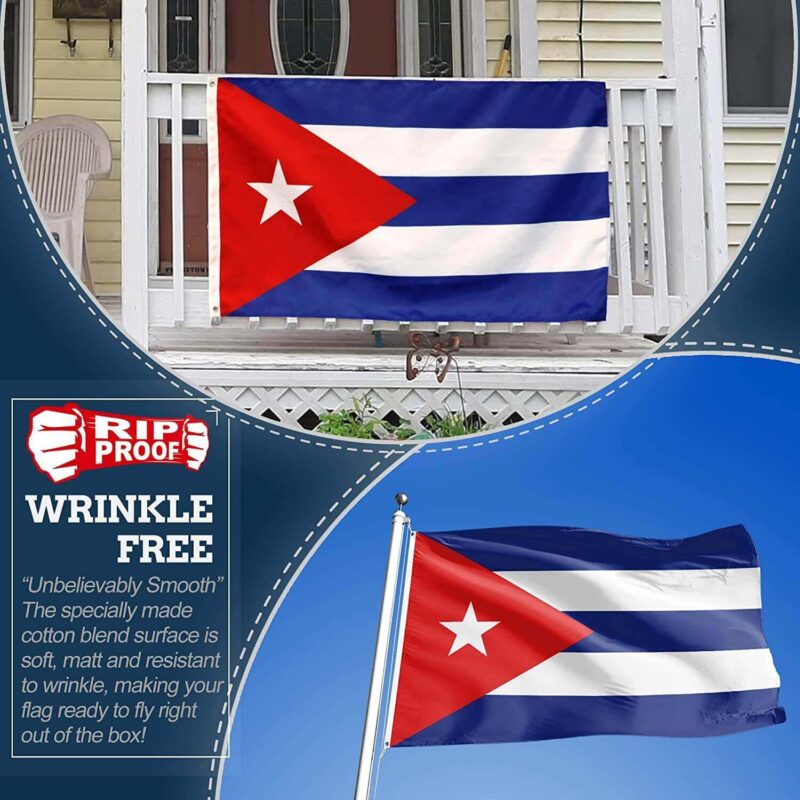 Rip-Proof Technology Double Sided 3-Ply Cuba Flag 3×5 Foot - Image 5