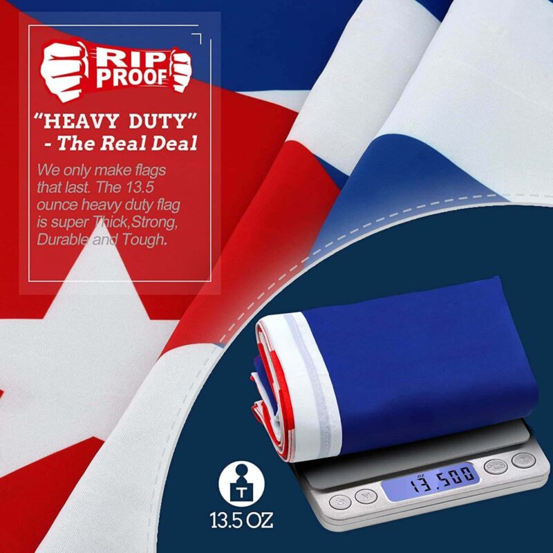 Rip-Proof Technology Double Sided 3-Ply Cuba Flag 3×5 Foot - Image 3