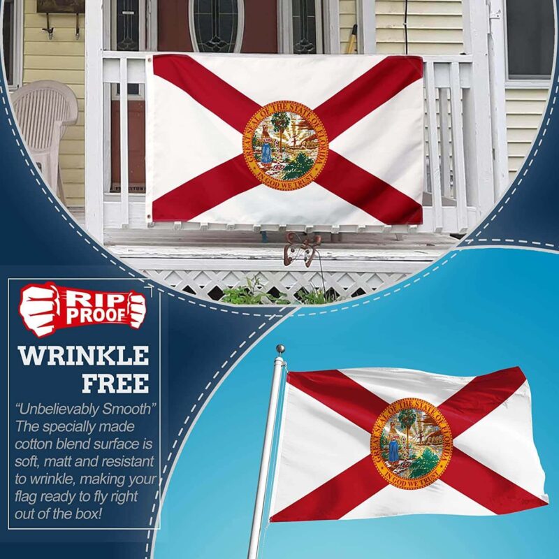 Rip-Proof Technology Double Sided 3-Ply Florida State Flag 3×5 Foot - Image 5