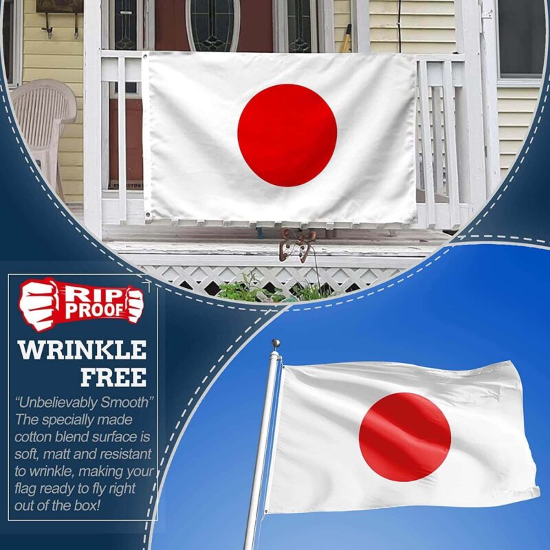 Rip-Proof Technology Double Sided 3-Ply Japan Flag 3×5 Foot - Image 5