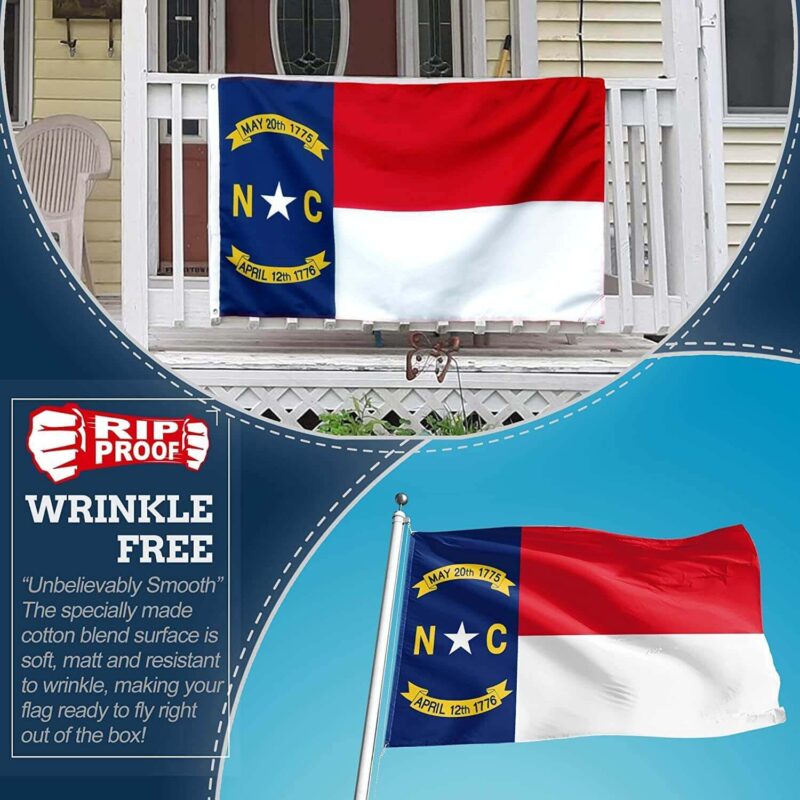 Rip-Proof Technology Double Sided 3-Ply North Carolina Flag 3×5 Foot - Image 5