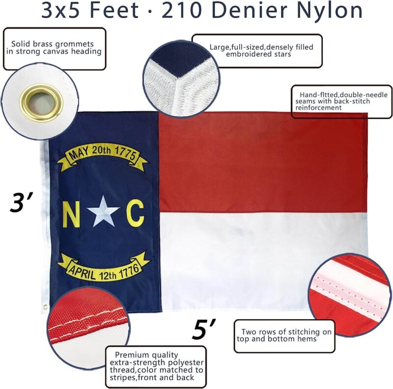 Nylon North Carolina State Flag