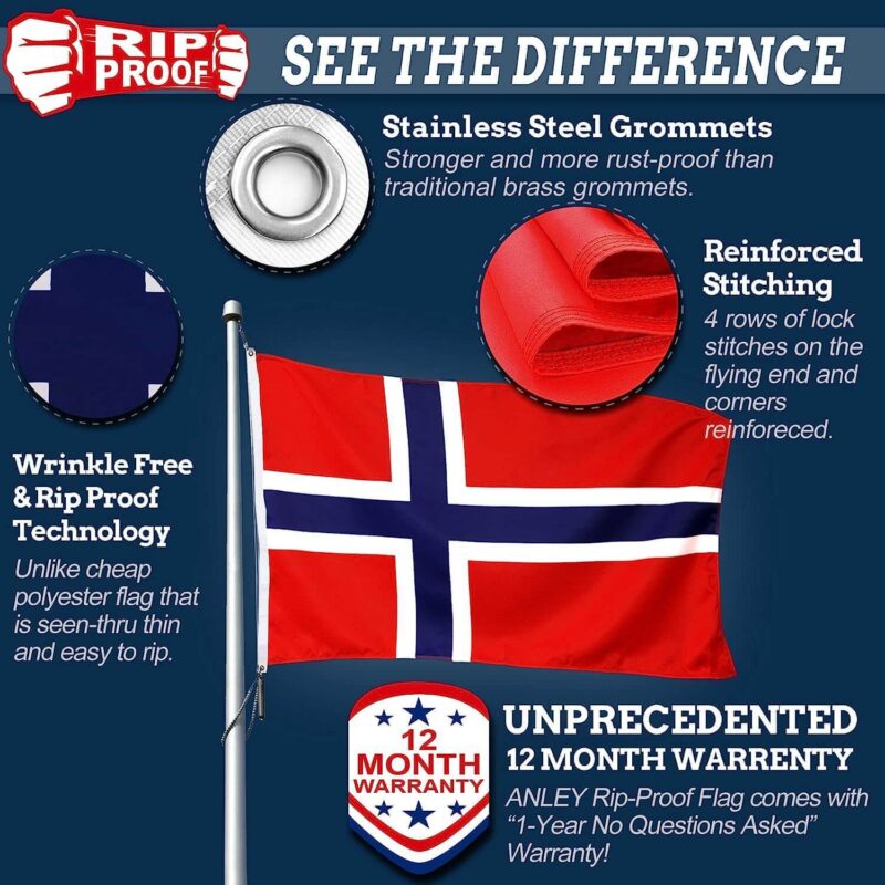 Rip-Proof Norway Flag