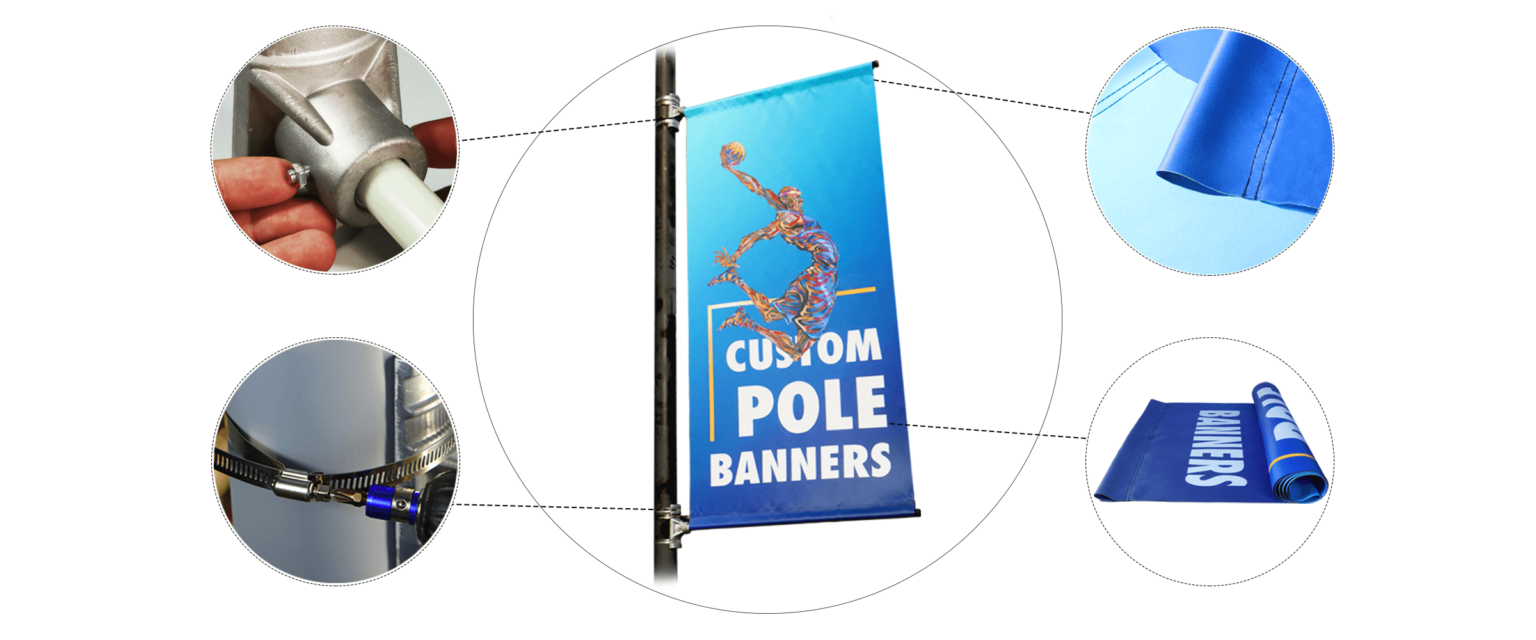 custom light pole banner-free design