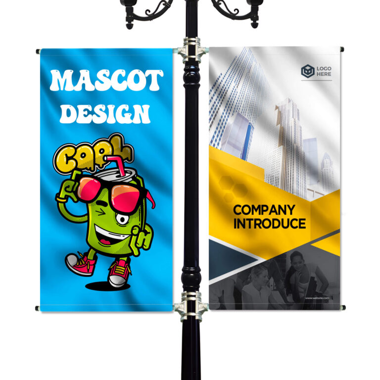 custom light pole banner-free design