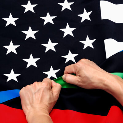 Rip-Proof Technology Double Sided 3-Ply Thin Blue Red and Green USA Flag 3×5 Foot
