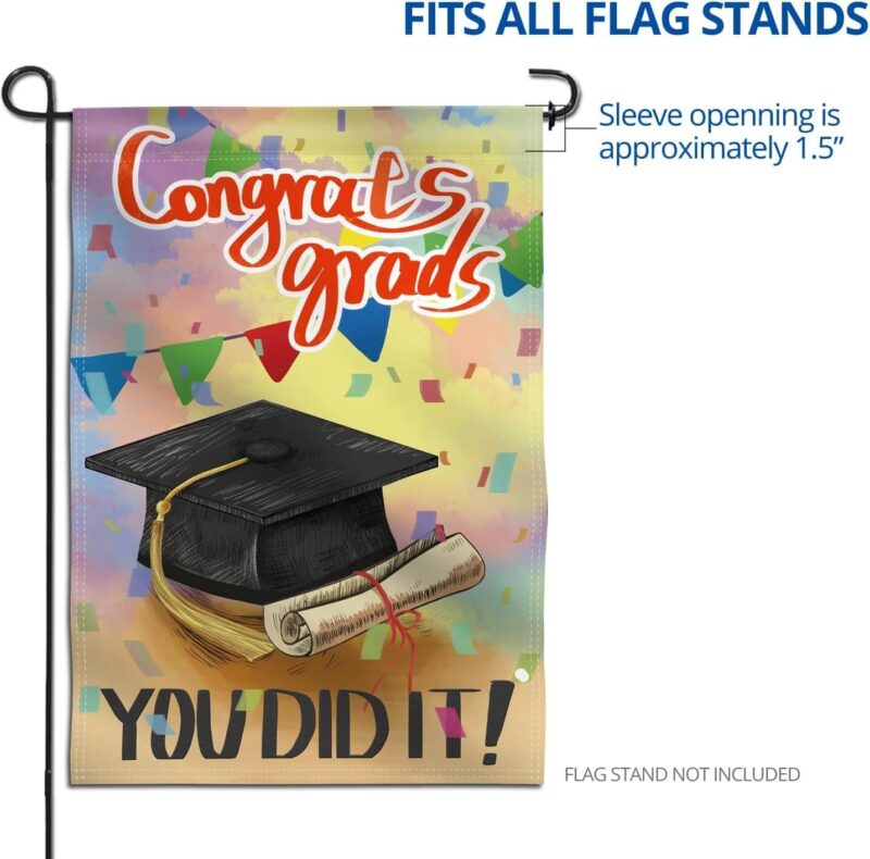 Congrats Grads Garden Flag