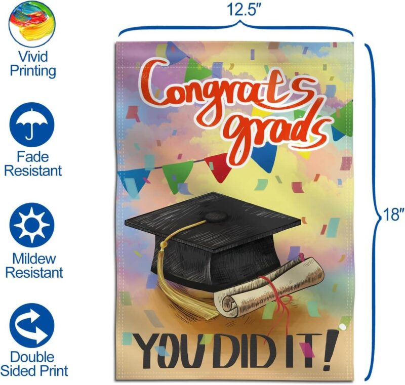 Congrats Grads Garden Flag