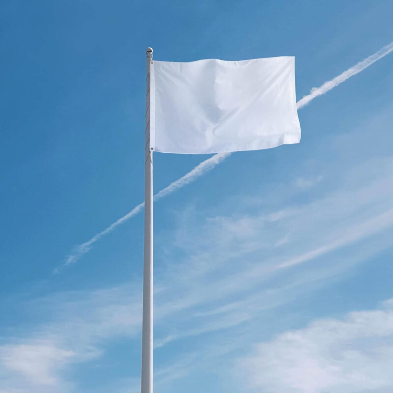 Embroidered Solid White Flag