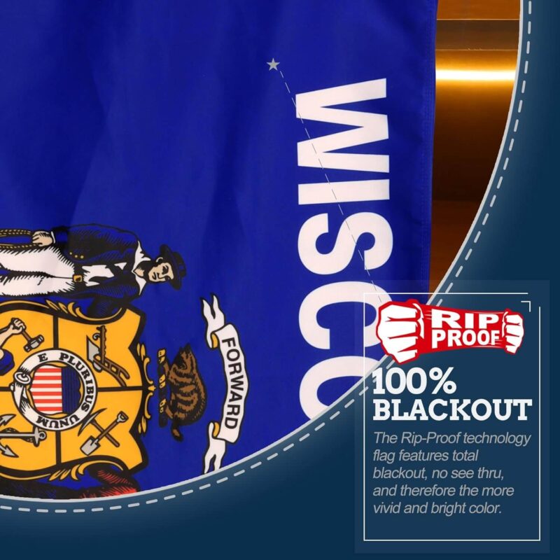 Rip-Proof Wisconsin State Flag