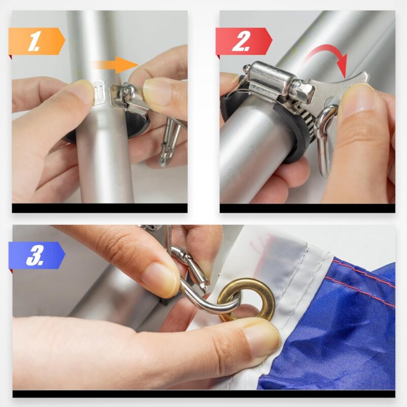 Flagpole Clamp and Clip Kit
