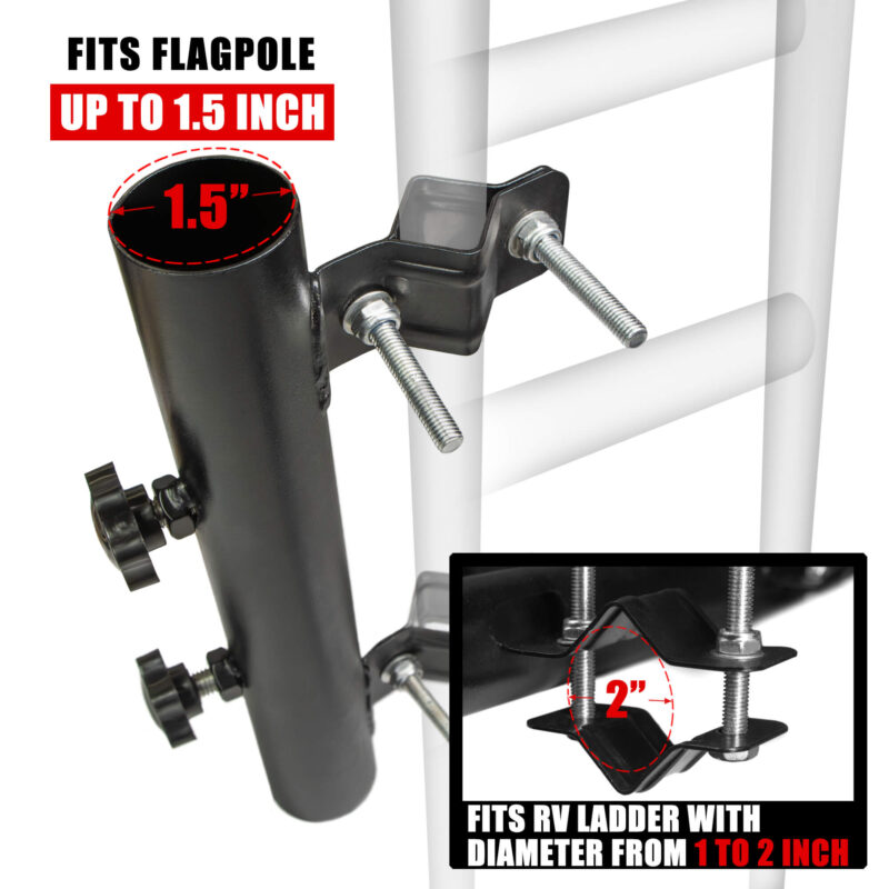 RV Ladder Flagpole Mount Holder