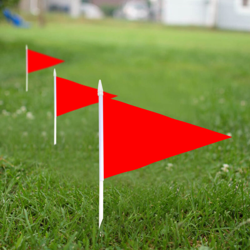 Red Pennant Stick Flag