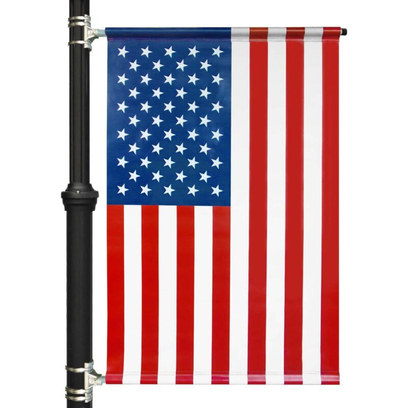 American Flag Street Light Pole Banner