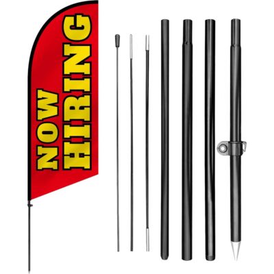 Now Hiring Feather Flag