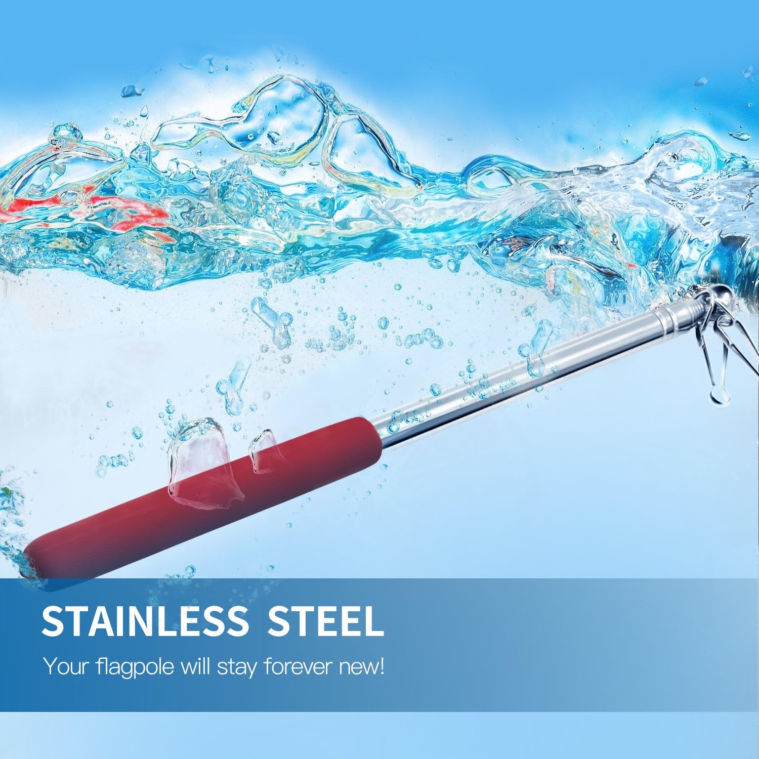 4 Feet Telescopic Handheld Flagpoles