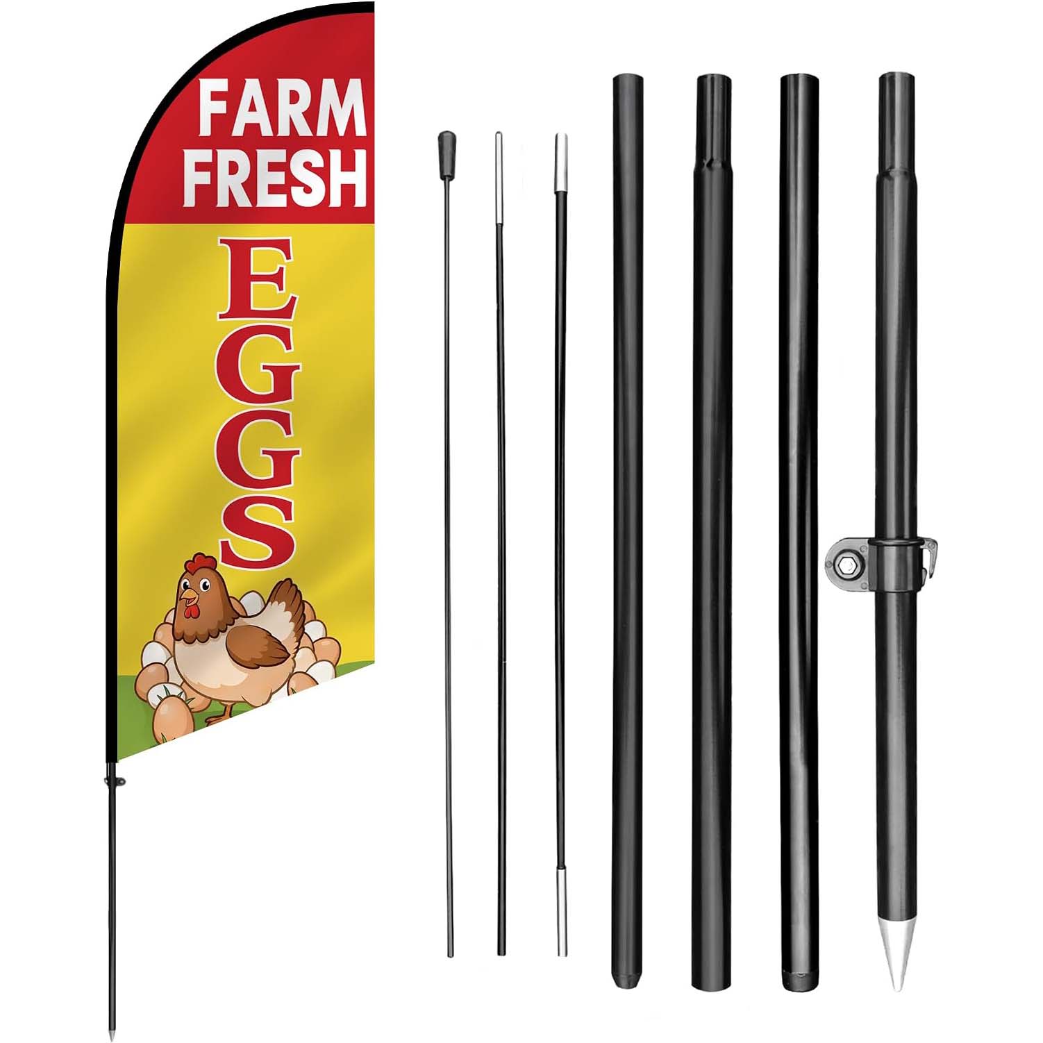 Farm Fresh Eggs Feather Flag